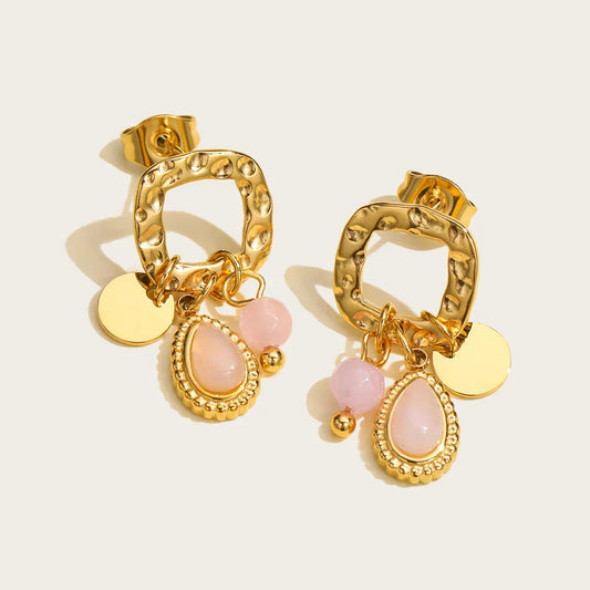 Ziora Rose Quartz Drop Earrings