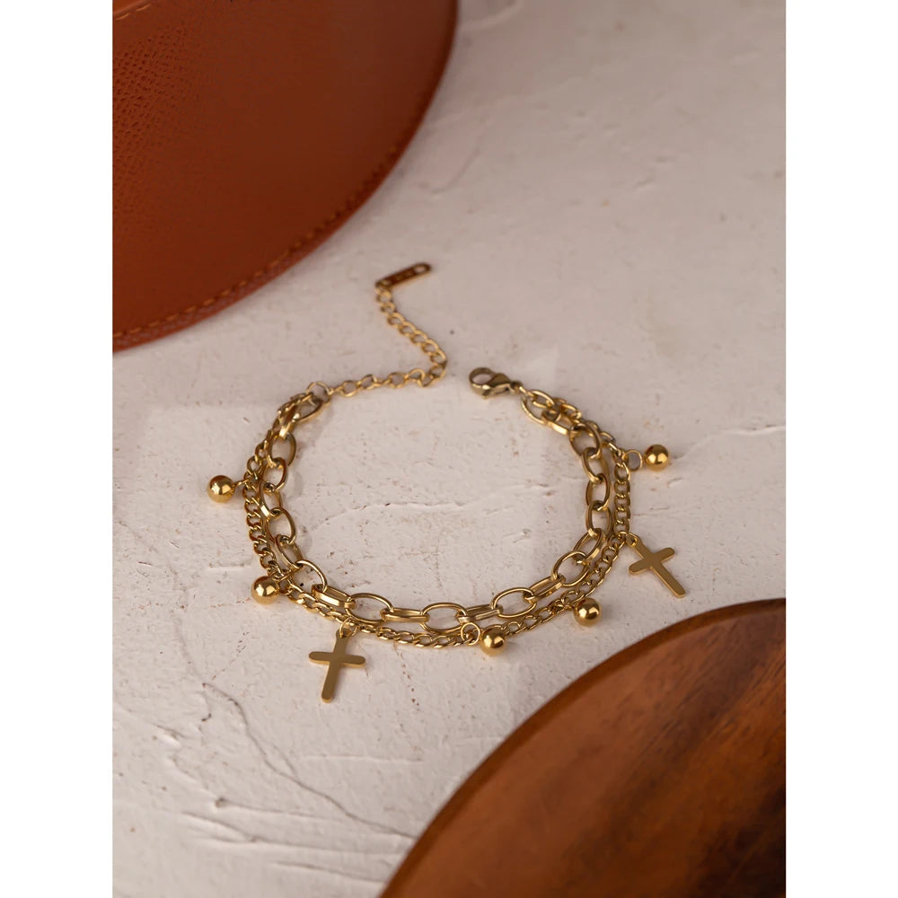 Ziora Cross Layered Bracelet