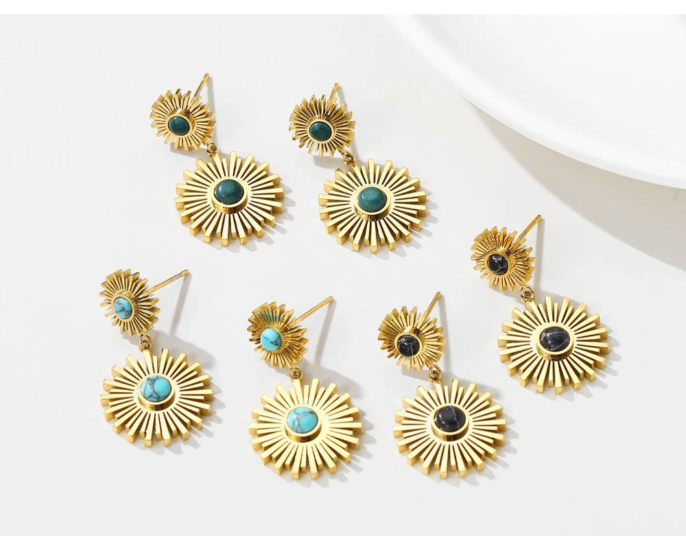 Ziora Steampunk Geometric Drop Earrings
