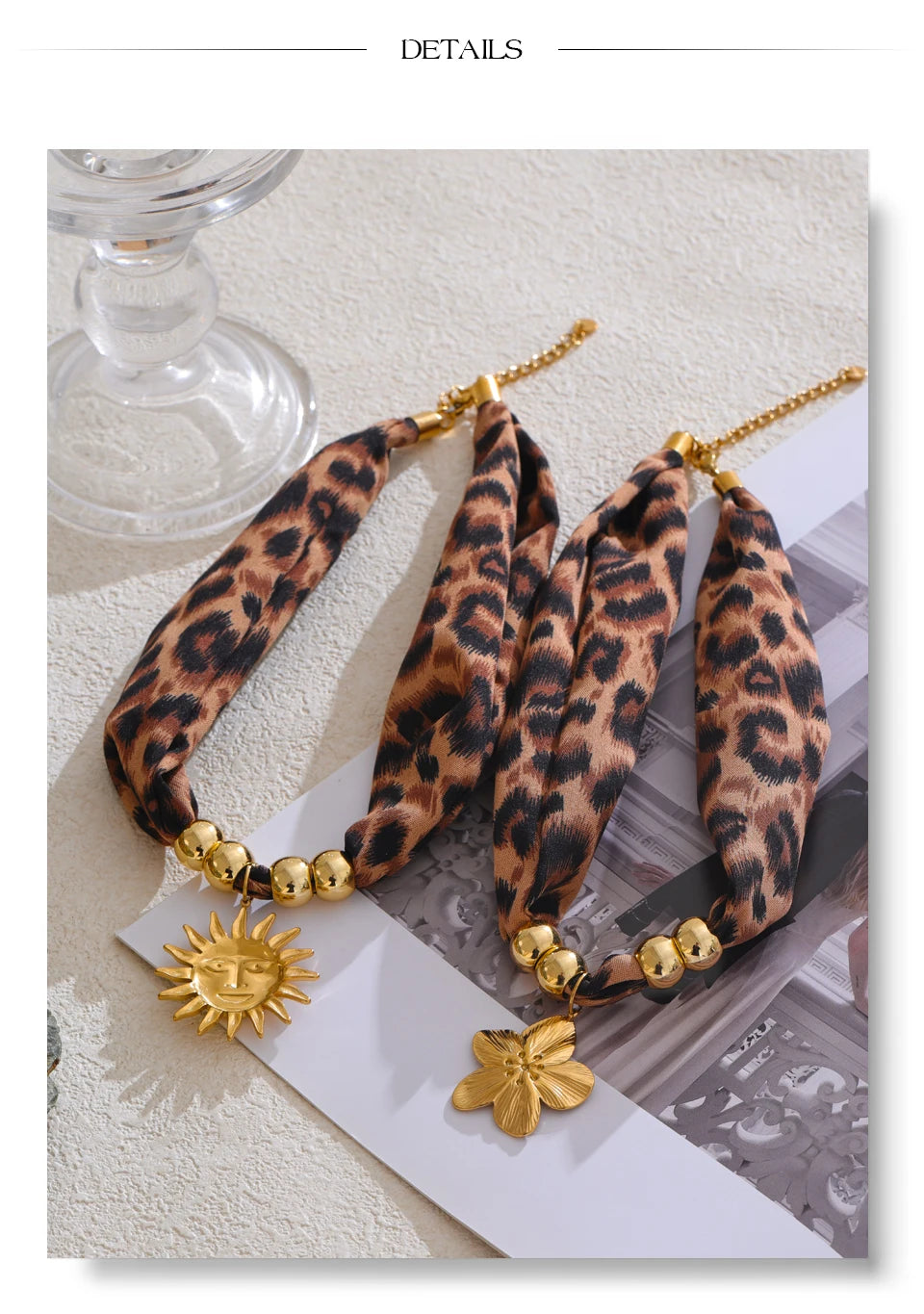 Ziora Leopard Polyester Cloth Necklace