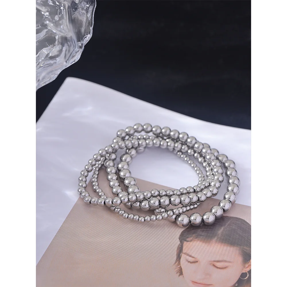 Ziora Stainless Steel Beaded Bracelet