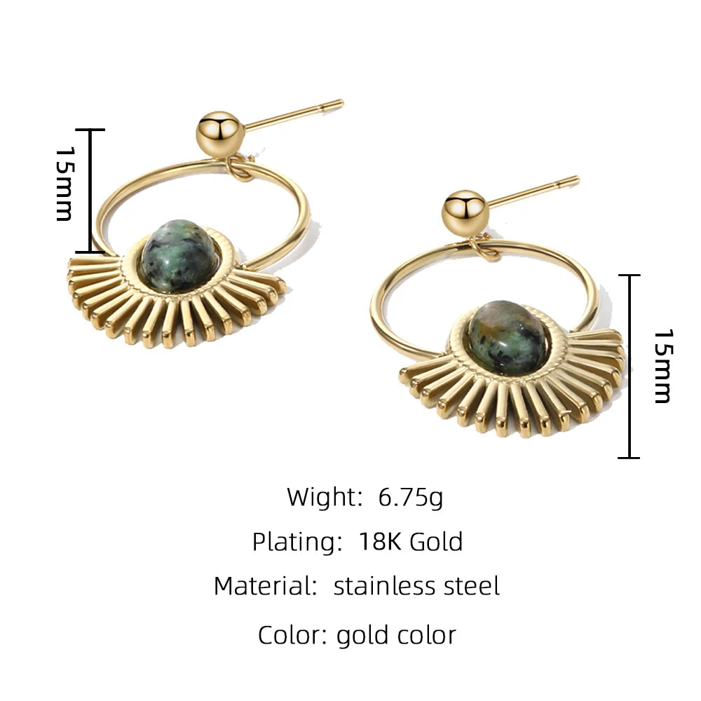 Ziora Natural Stone Drop Earrings