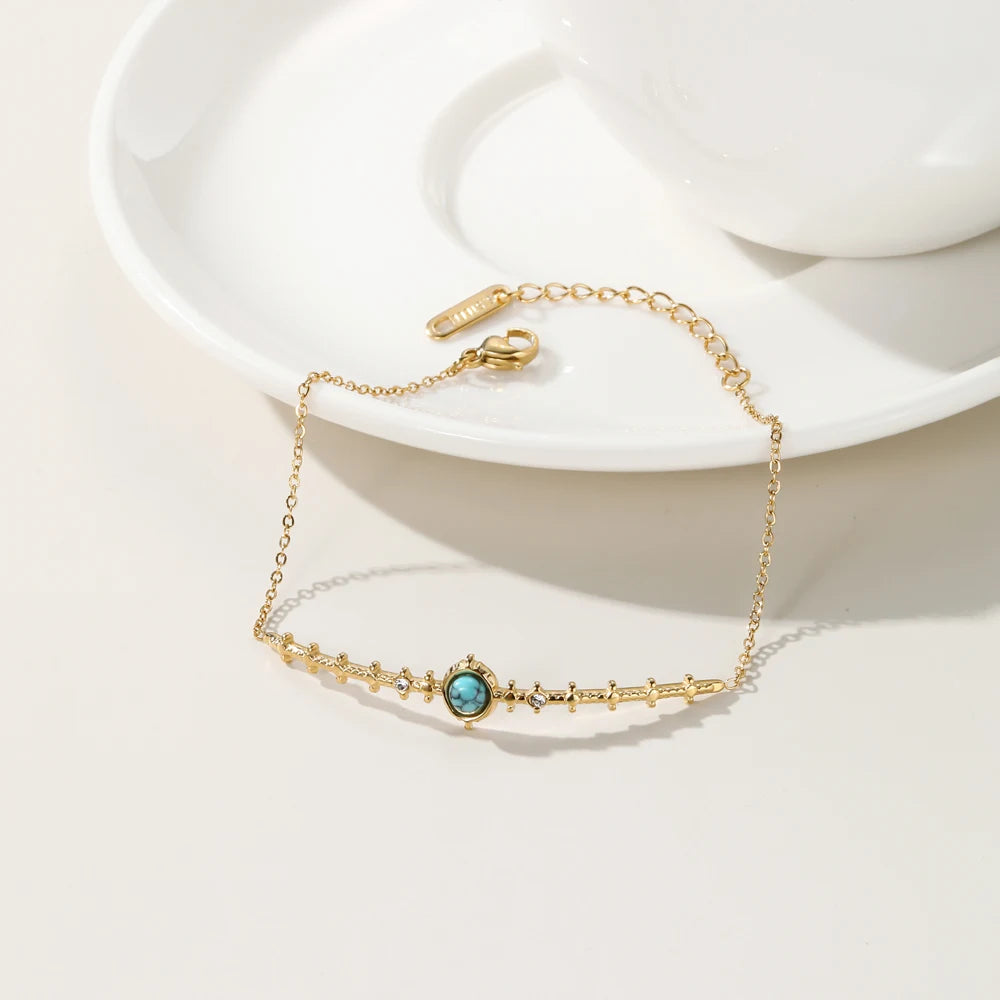 Ziora Turquoise Crystal Chain Bracelet