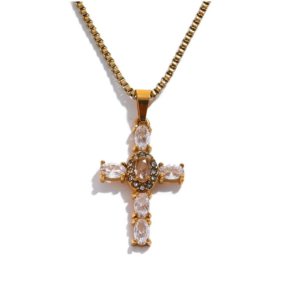 Ziora Colorful Cross Necklace