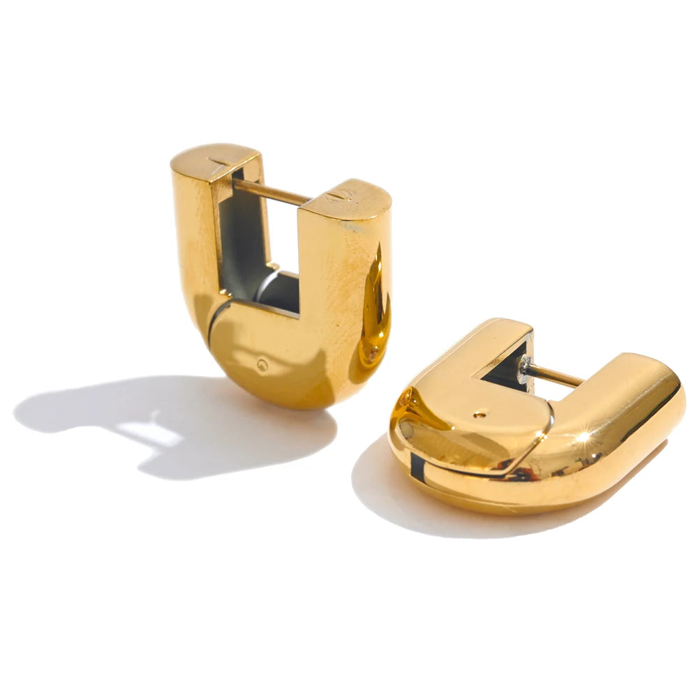 Ziora Geometric U-Shape Hoop Earrings