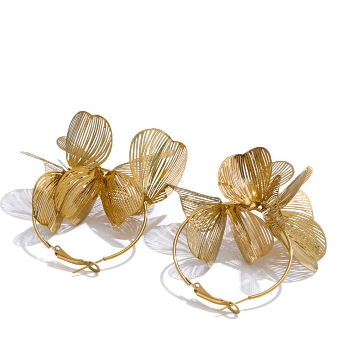 Ziora Statement Floral Hoop Earrings