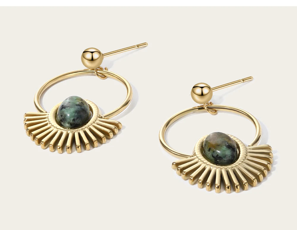 Ziora Natural Stone Drop Earrings