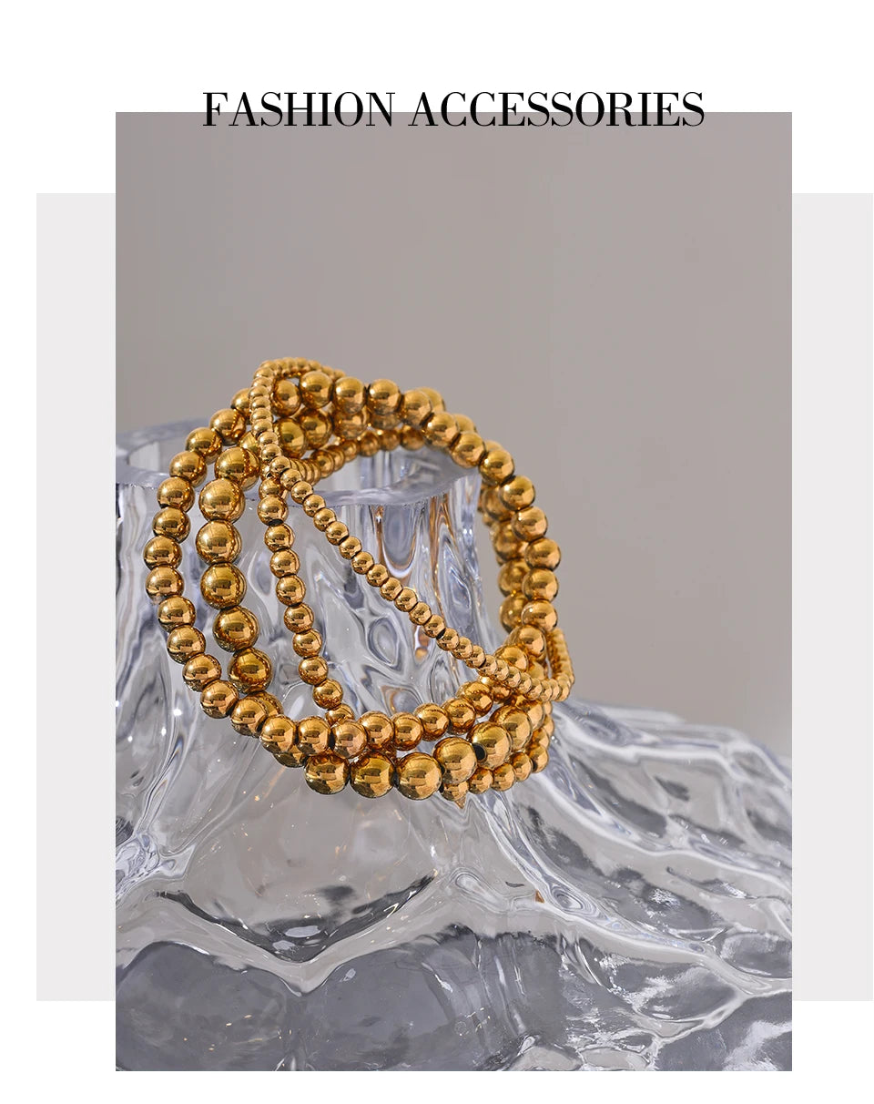 Ziora Stainless Steel Beaded Bracelet