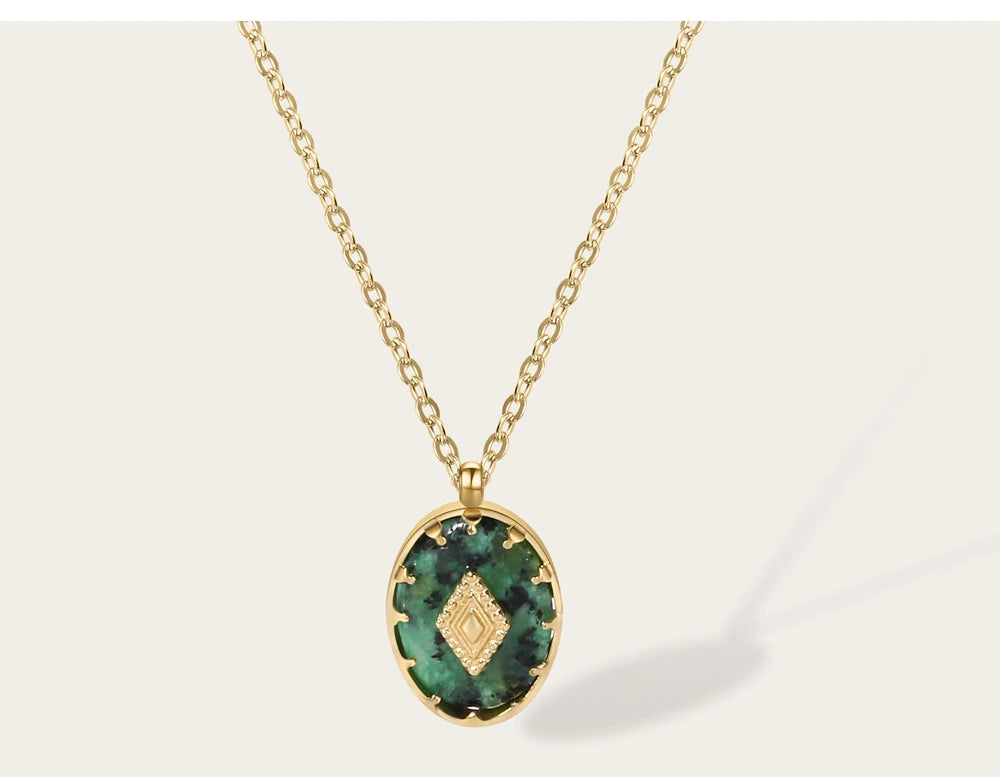 Ziora Turquoise Natural Stone Pendant Necklace
