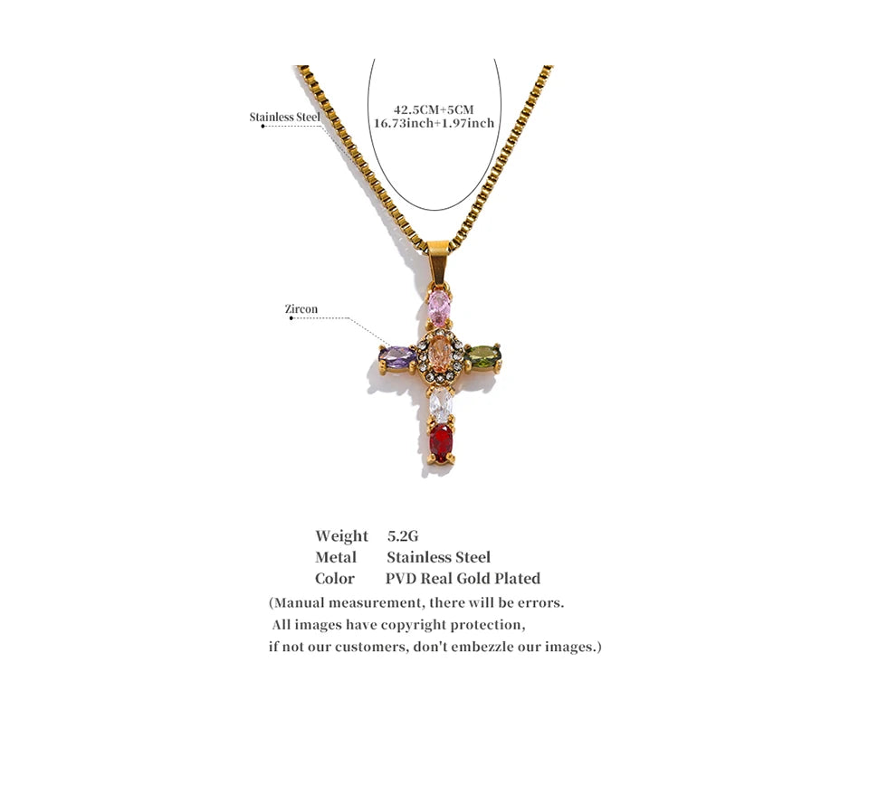 Ziora Colorful Cross Necklace