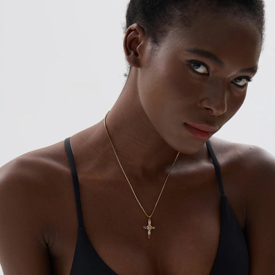 Ziora Colorful Cross Necklace