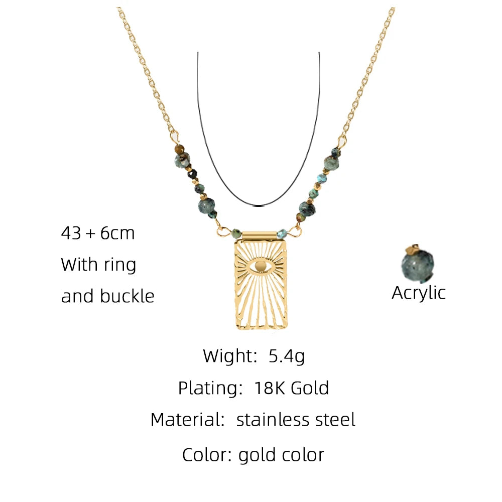 Ziora Turquoise Eye Beaded Necklace