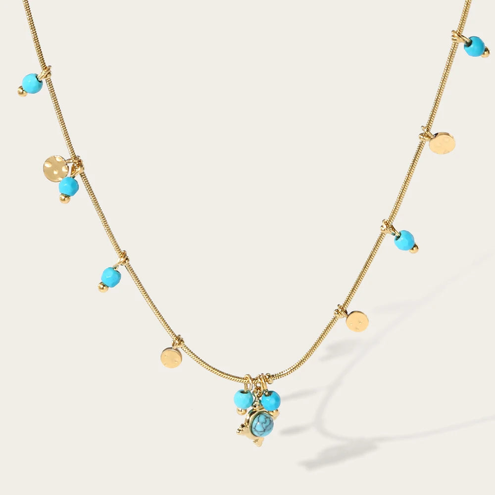 Blue Boho Layered Necklace