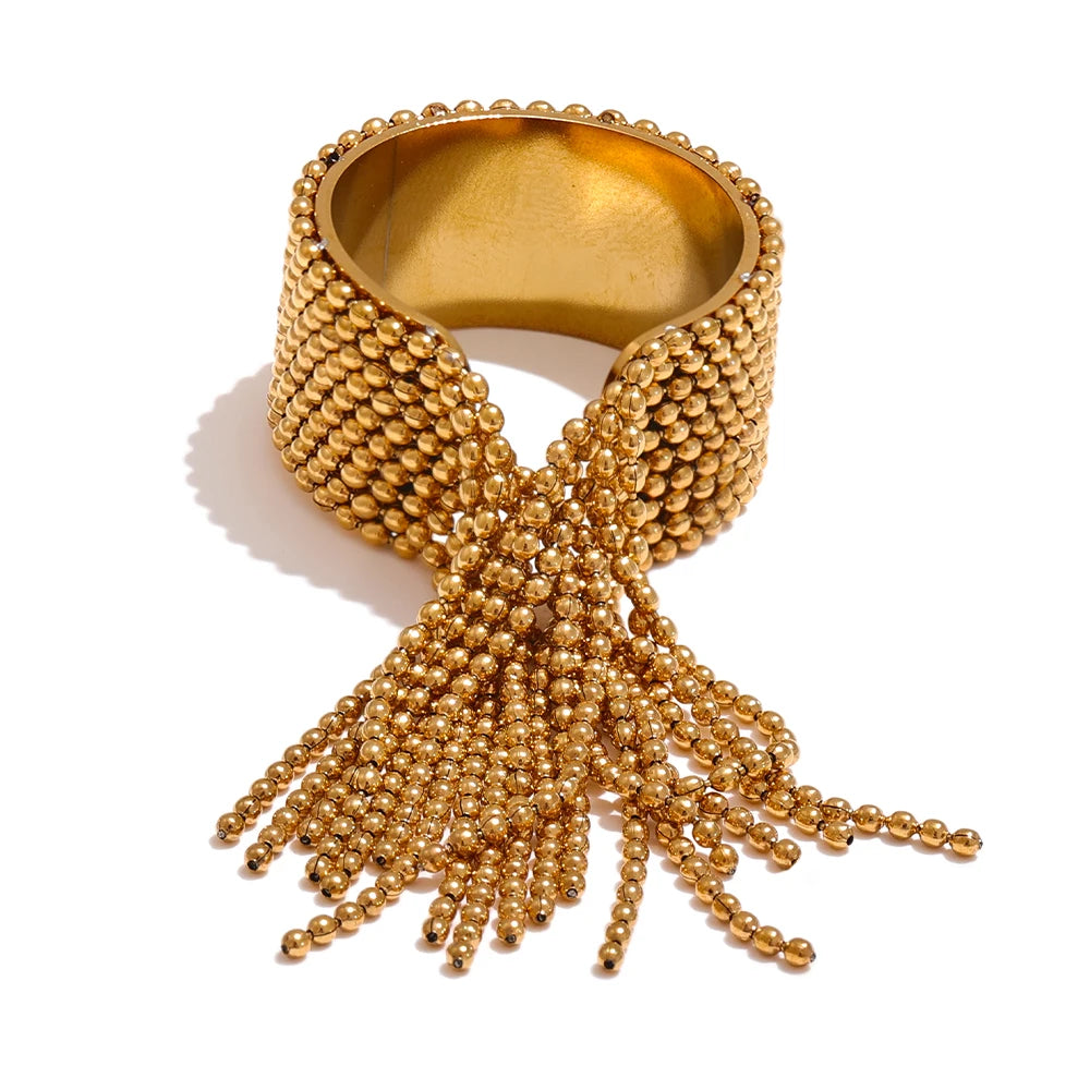 Ziora Riviera Chain Tassel Ring
