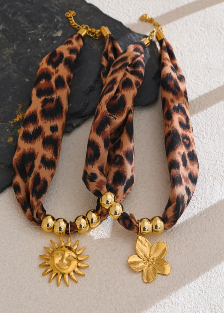 Ziora Leopard Polyester Cloth Necklace