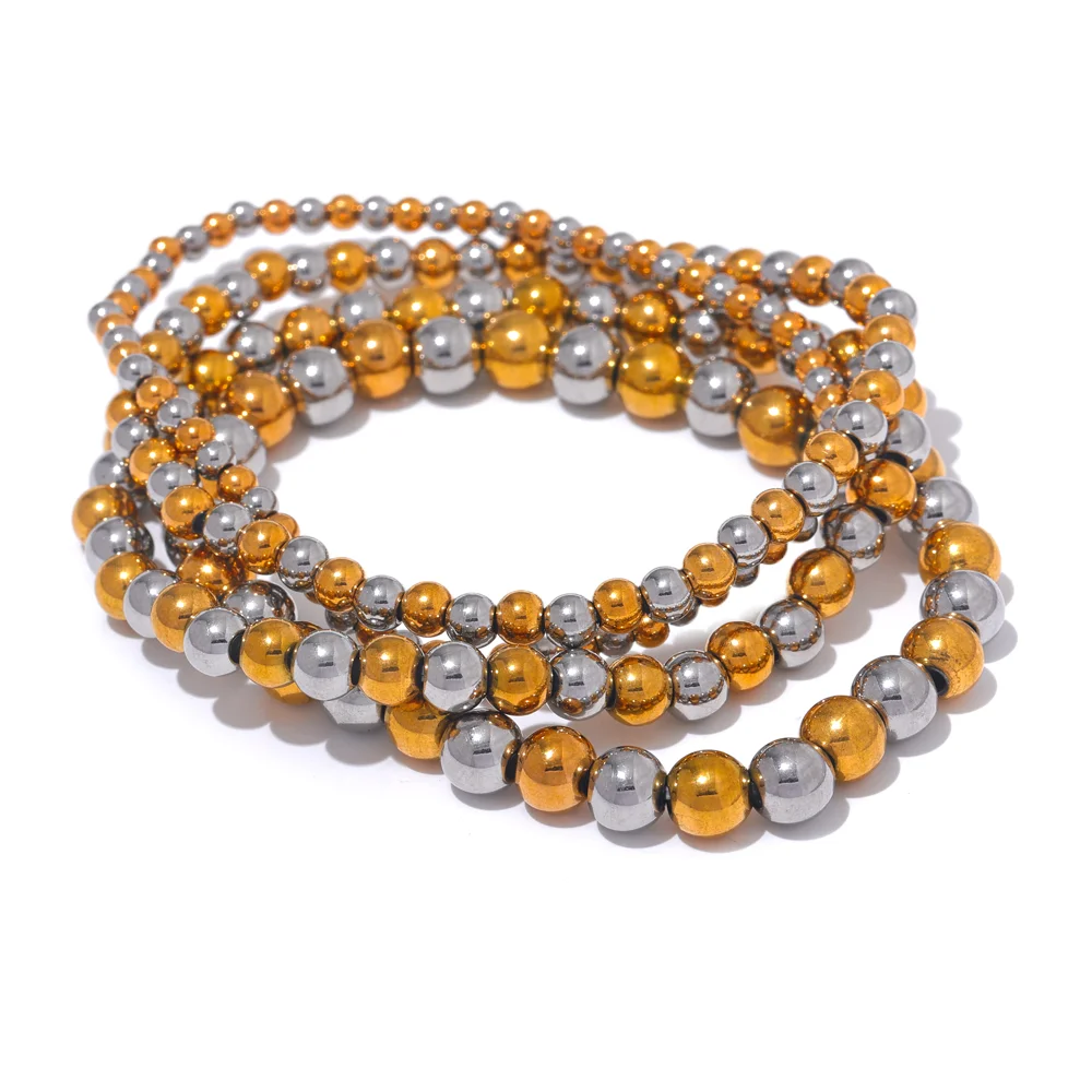 Ziora Stainless Steel Beaded Bracelet