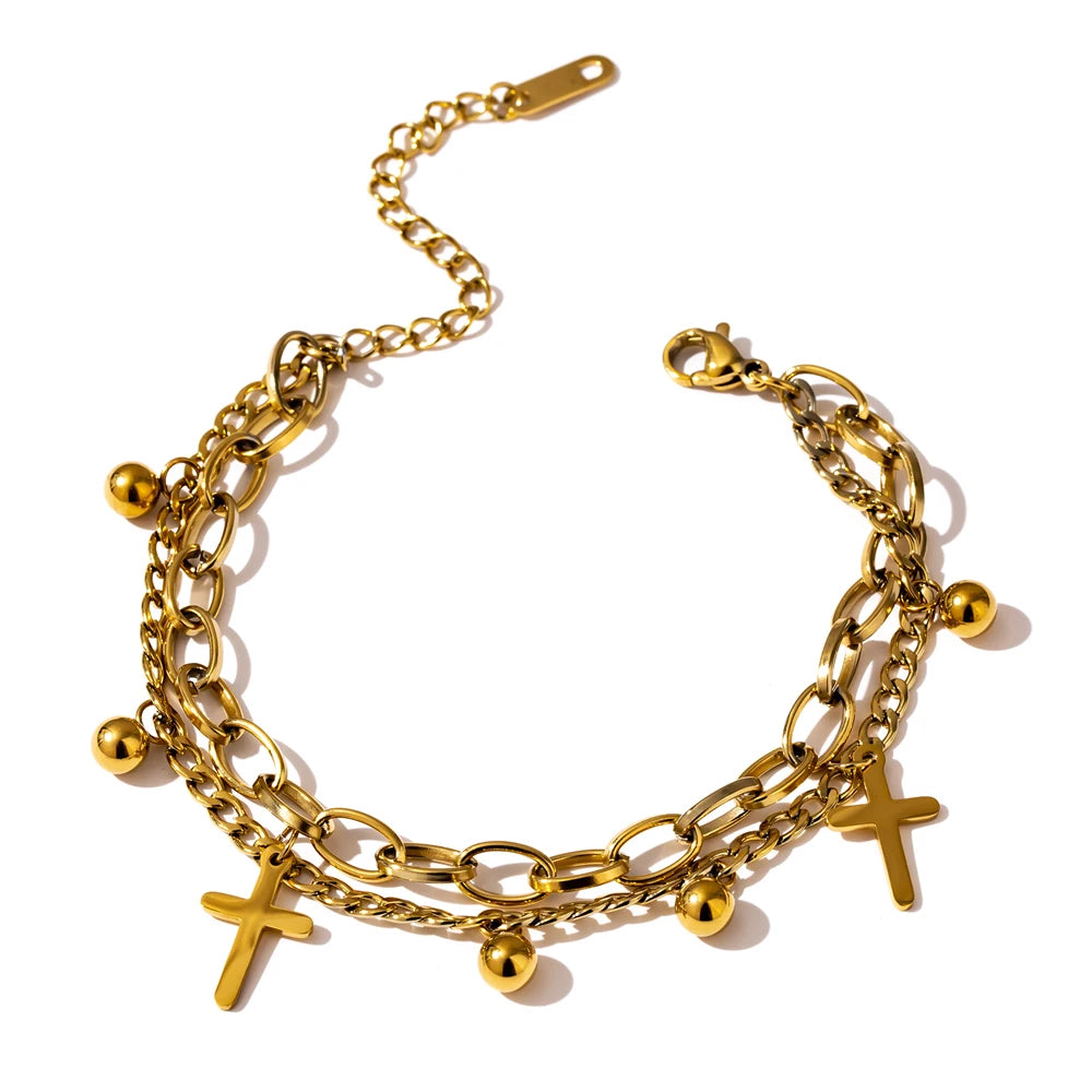 Ziora Cross Layered Bracelet