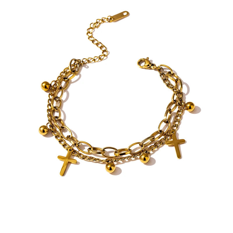 Ziora Cross Layered Bracelet