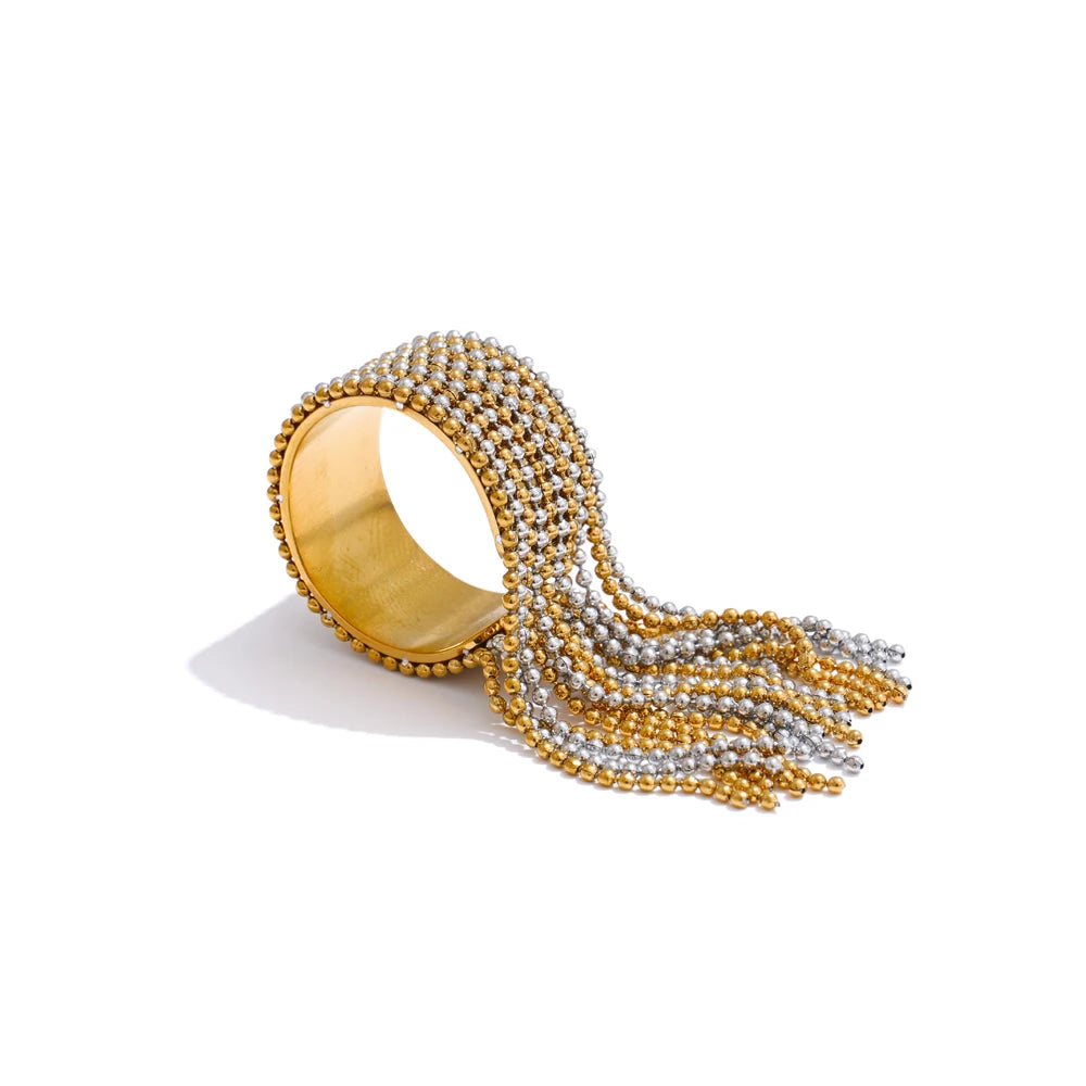 Ziora Riviera Chain Tassel Ring