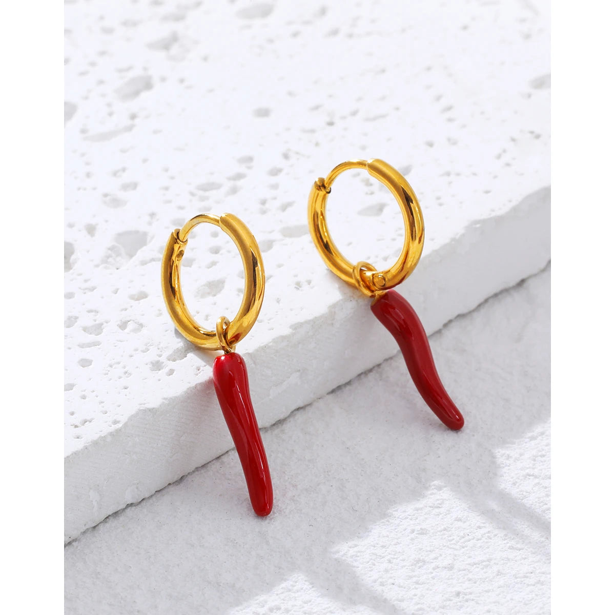 Ziora Creative Red Chili Pepper Hoop Earrings
