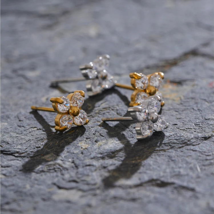 Ziora Cubic Zirconia Flower Stud Earrings
