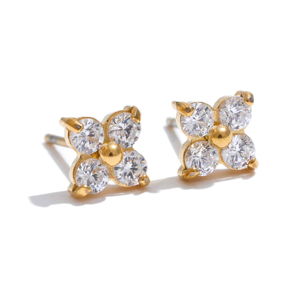 Ziora Cubic Zirconia Flower Stud Earrings
