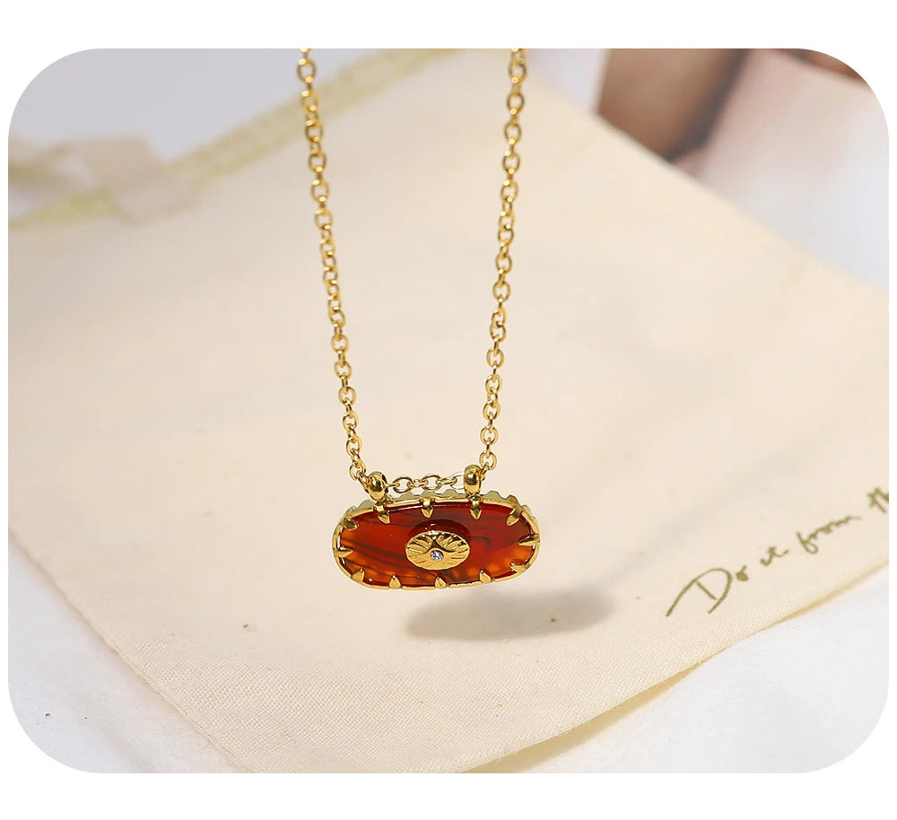 Ziora Colorful Acrylic Charm Necklace