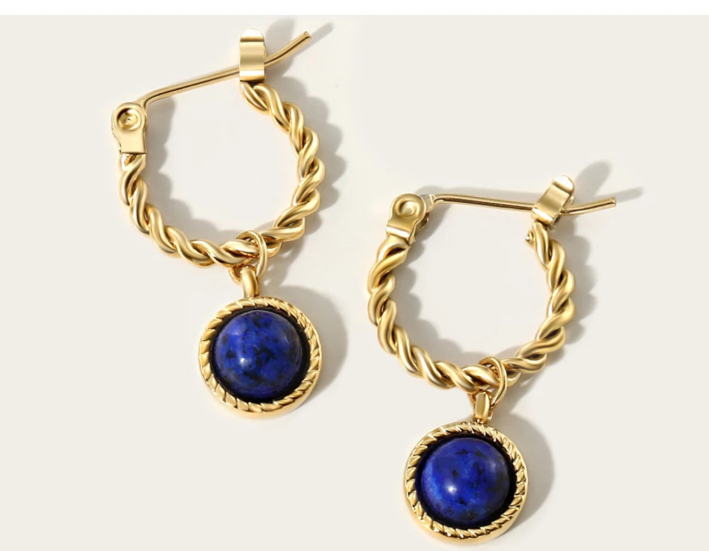 Ziora Natural Stone Drop Earrings