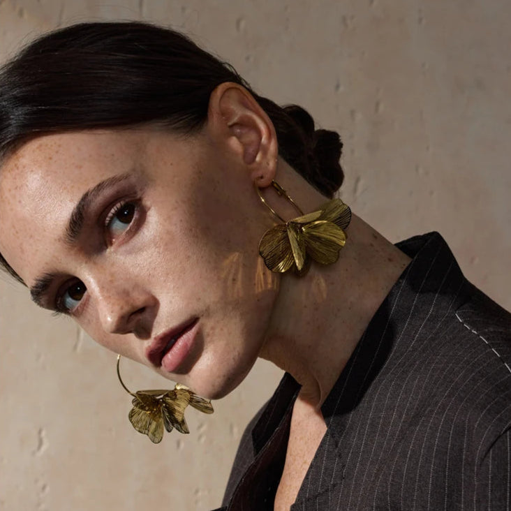 Ziora Statement Floral Hoop Earrings