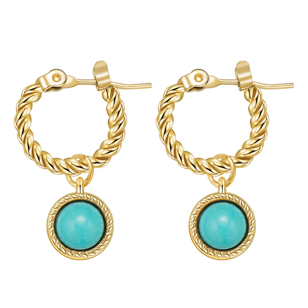 Ziora Natural Stone Drop Earrings
