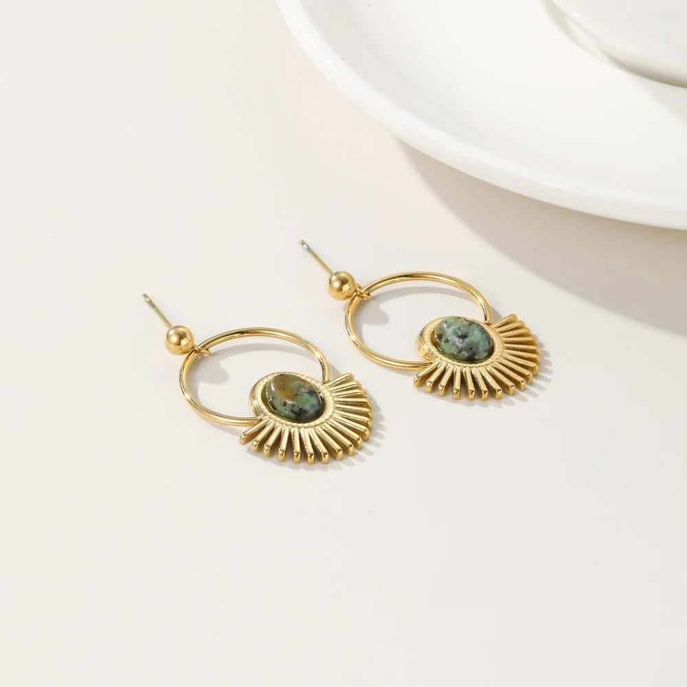 Ziora Natural Stone Drop Earrings