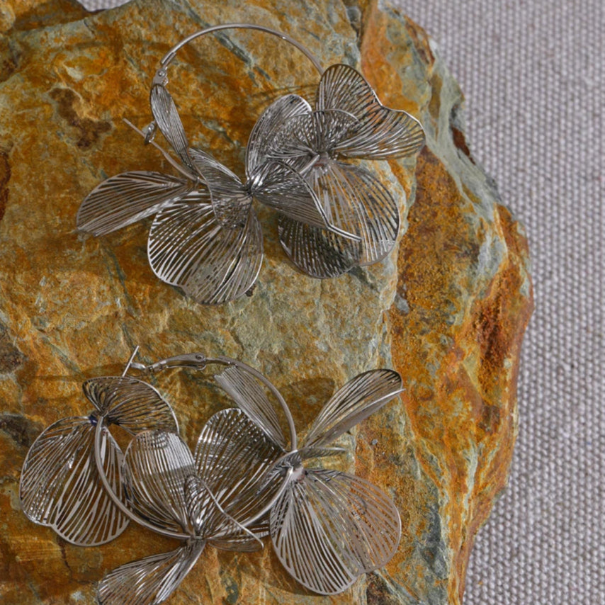 Ziora Statement Floral Hoop Earrings