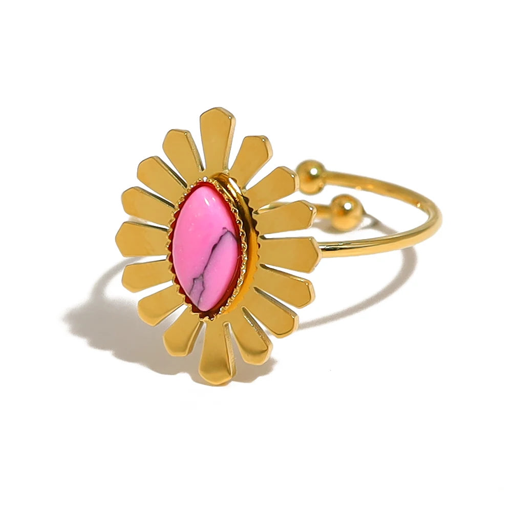 Ziora Pink Natural Stone Ring