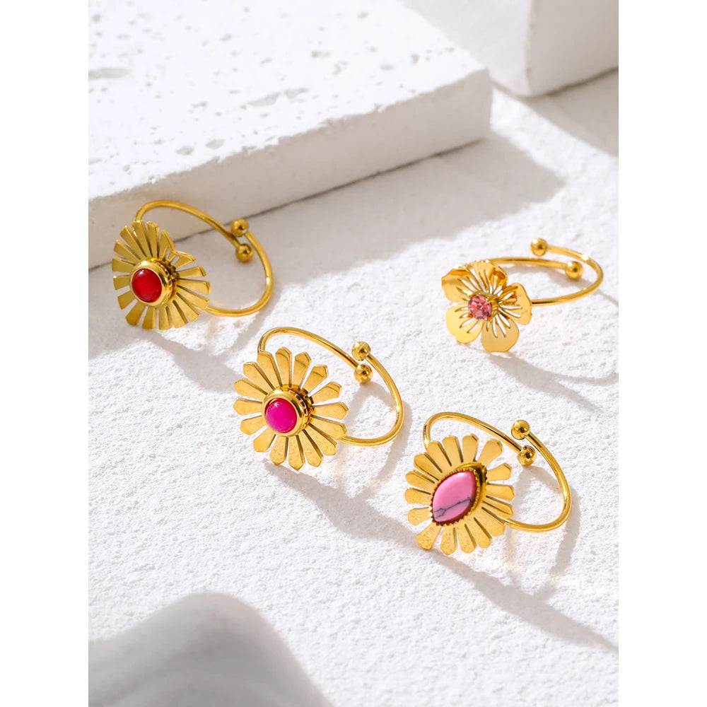 Ziora Pink Natural Stone Ring