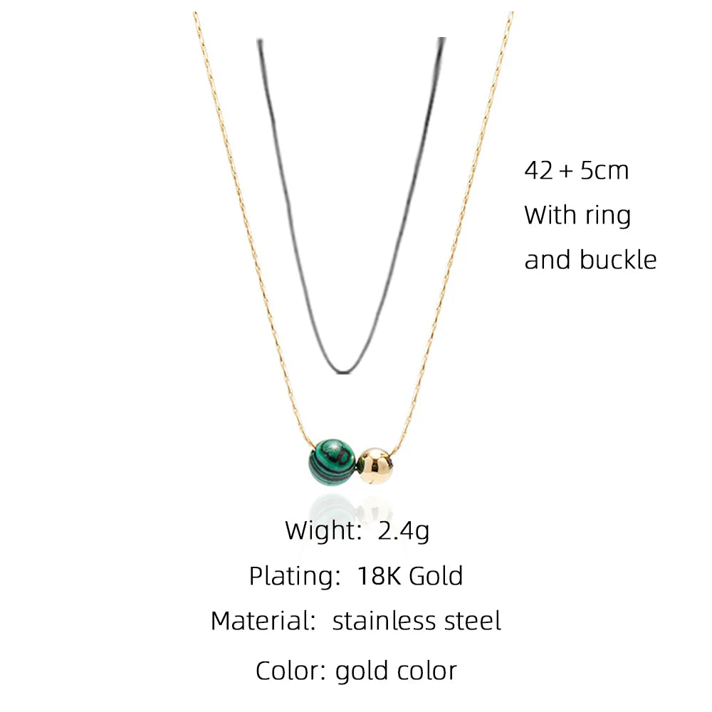 Minimalist Natural Stone Beaded Necklace
