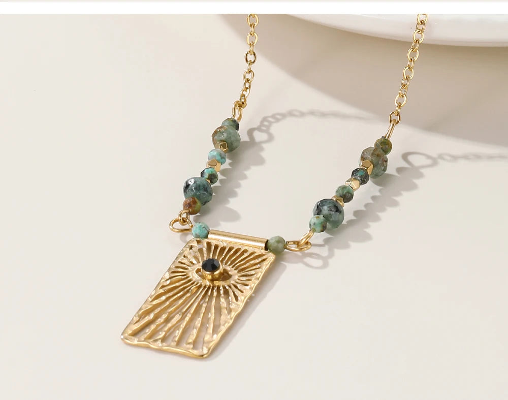 Ziora Turquoise Eye Beaded Necklace