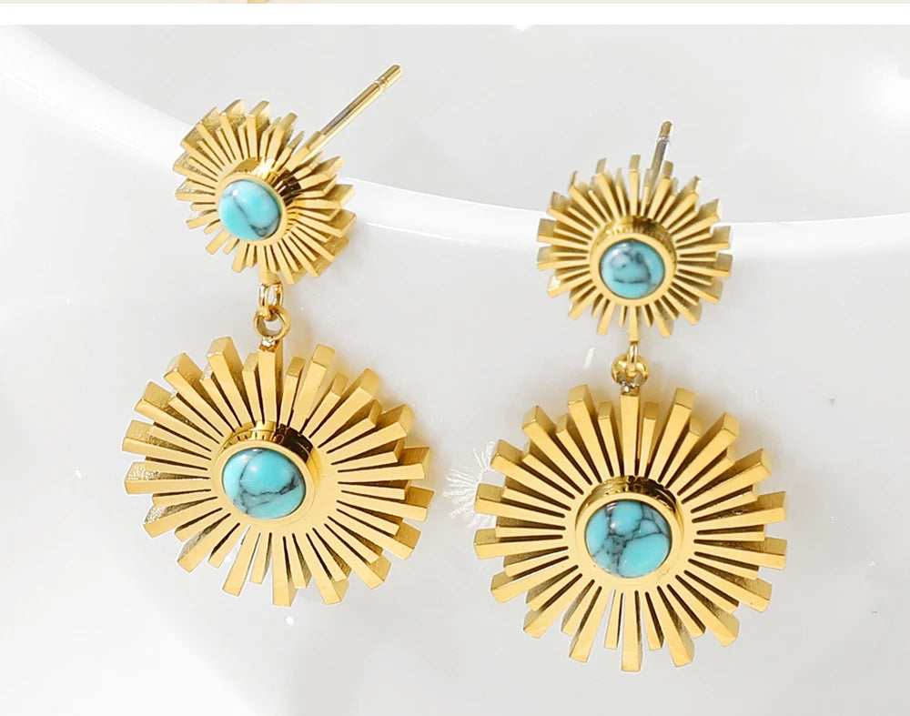 Ziora Steampunk Geometric Drop Earrings