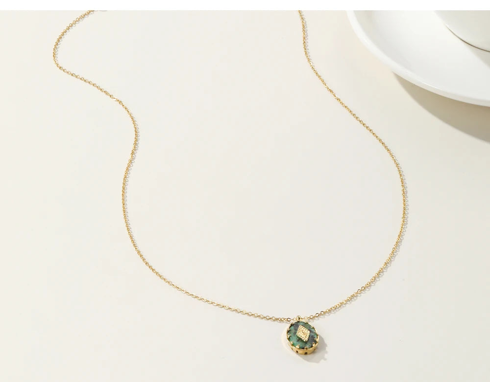 Ziora Turquoise Natural Stone Pendant Necklace