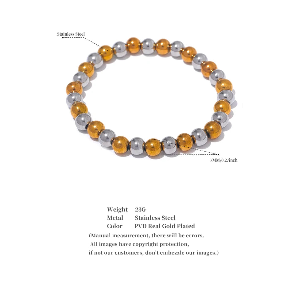 Ziora Stainless Steel Beaded Bracelet
