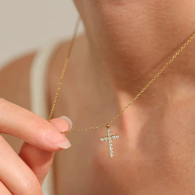 Ziora Zircon Cross Necklace