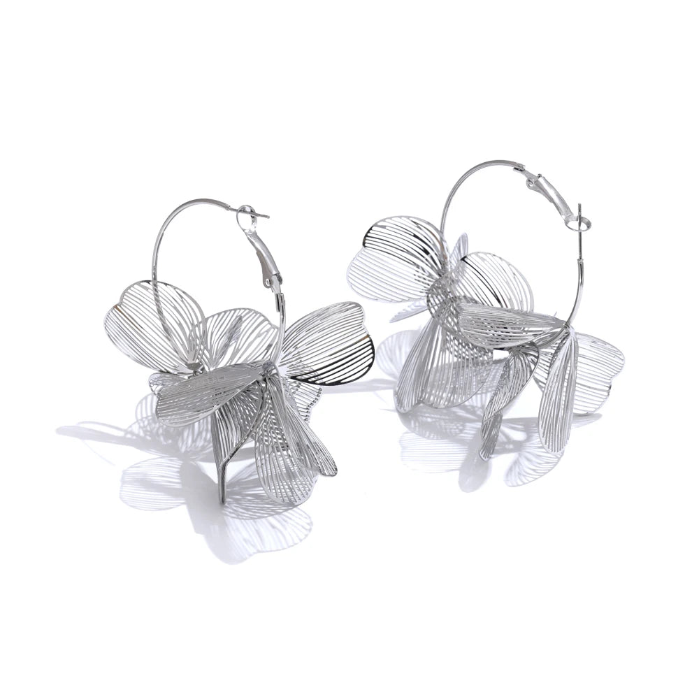 Ziora Statement Floral Hoop Earrings