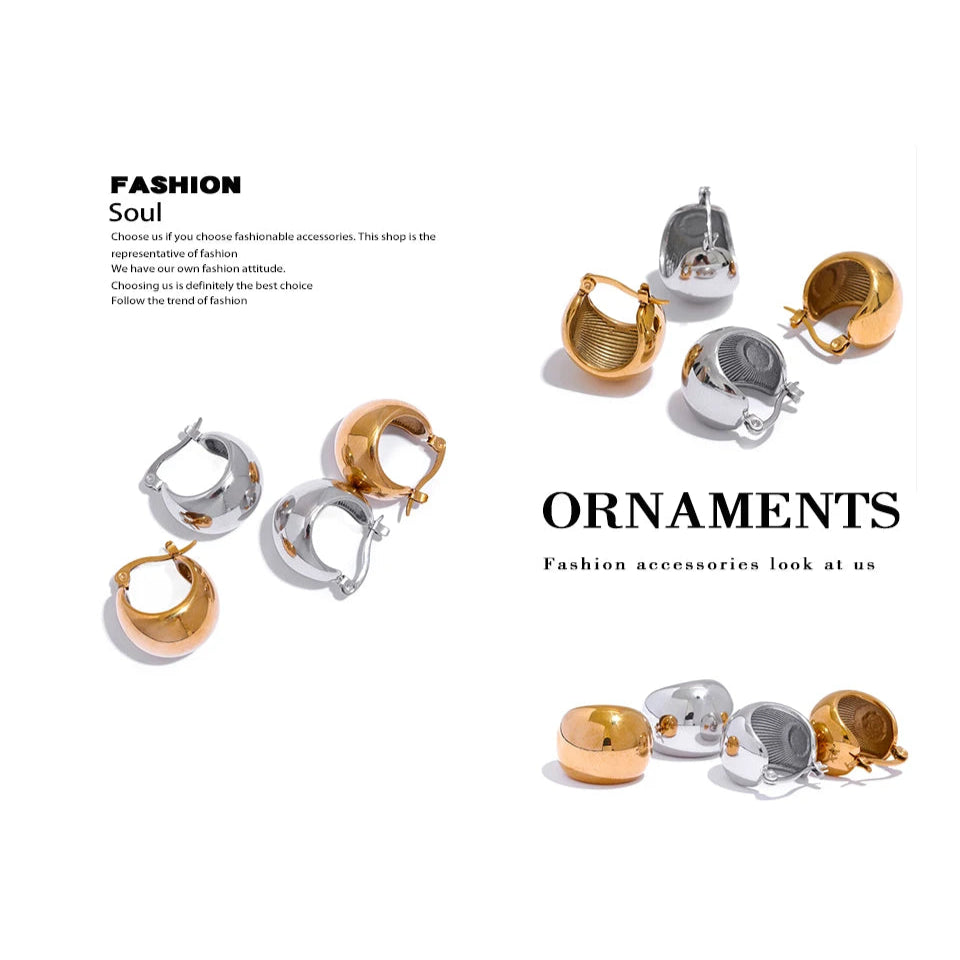 Ziora Chunky U-Shaped Gold Hoop Earrings