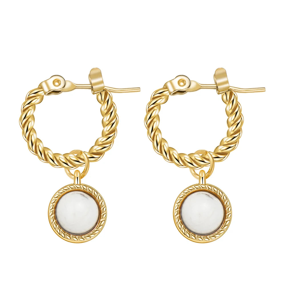 Ziora Natural Stone Drop Earrings
