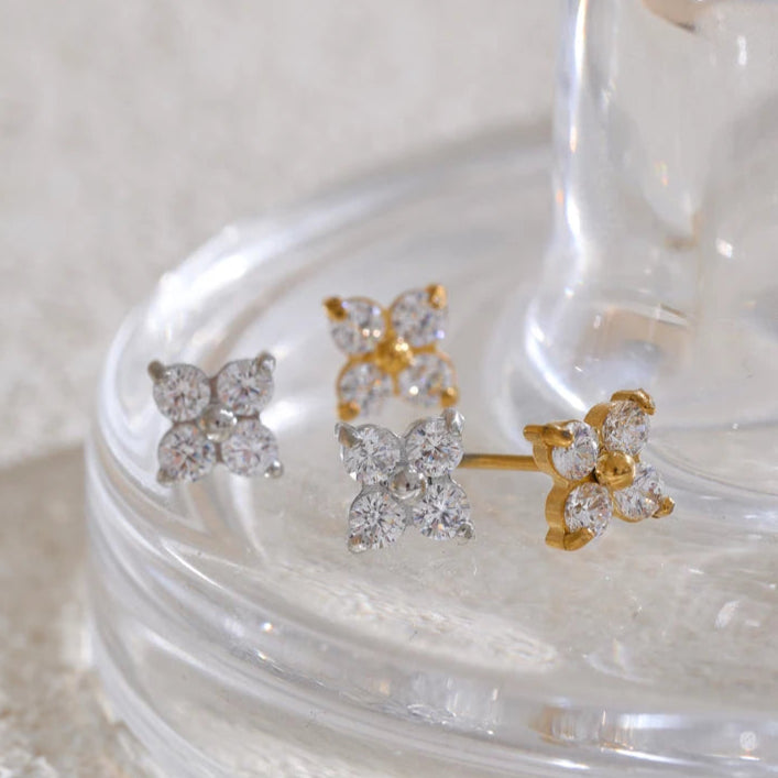 Ziora Cubic Zirconia Flower Stud Earrings