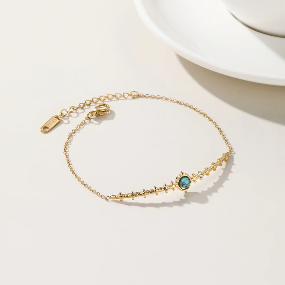 Ziora Turquoise Crystal Chain Bracelet