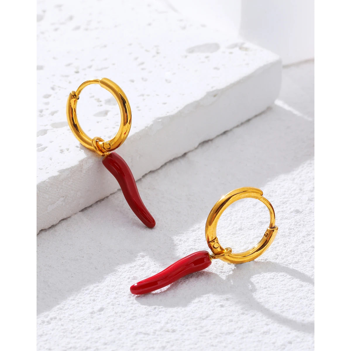 Ziora Creative Red Chili Pepper Hoop Earrings