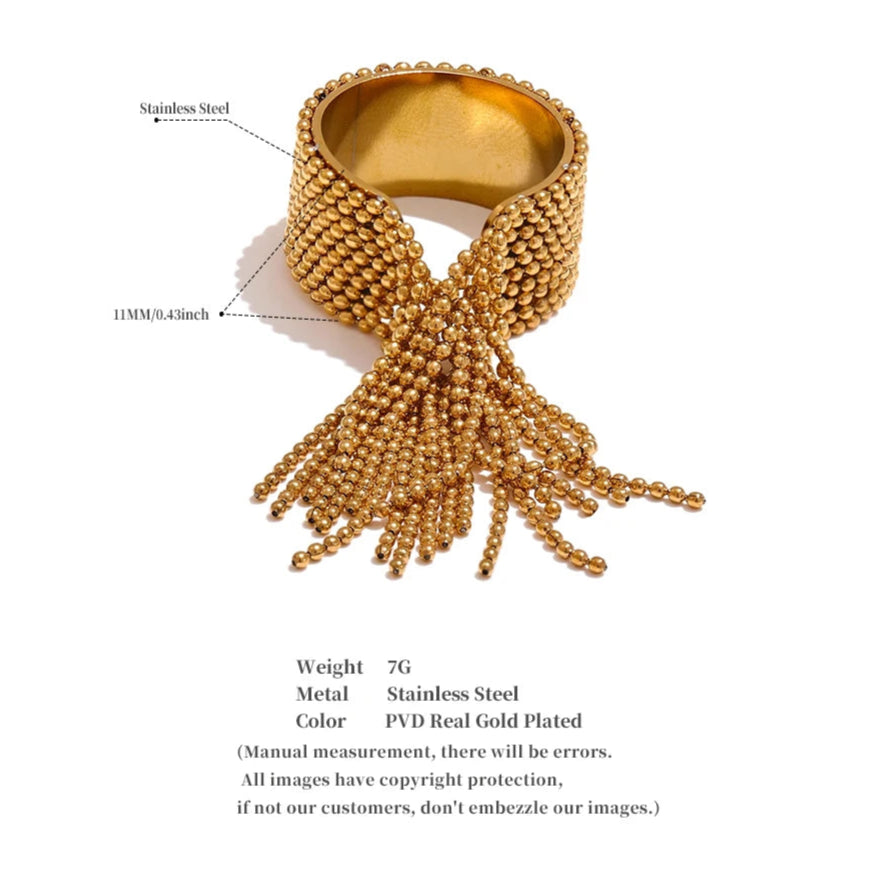 Ziora Riviera Chain Tassel Ring
