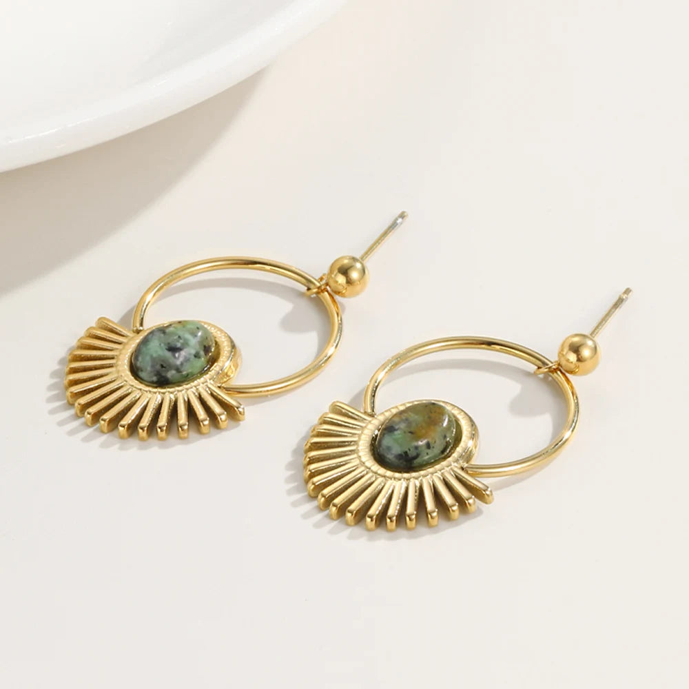 Ziora Natural Stone Drop Earrings