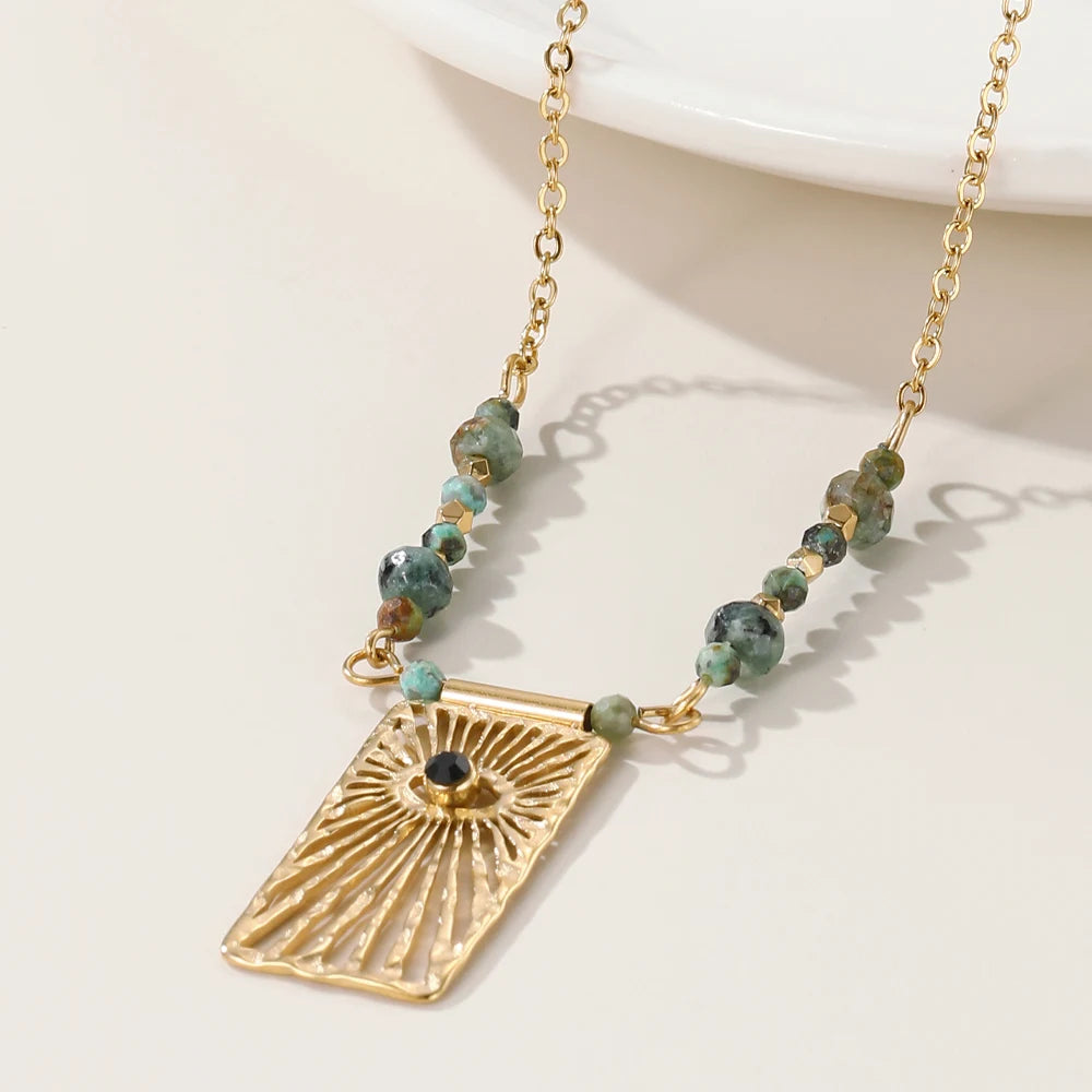 Ziora Turquoise Eye Beaded Necklace