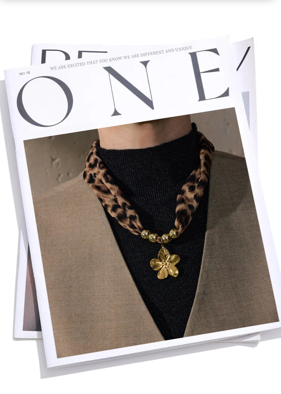 Ziora Leopard Polyester Cloth Necklace